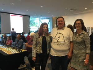 Gene Randolph with WGM Jennifer Shahade and the President of the USCF.